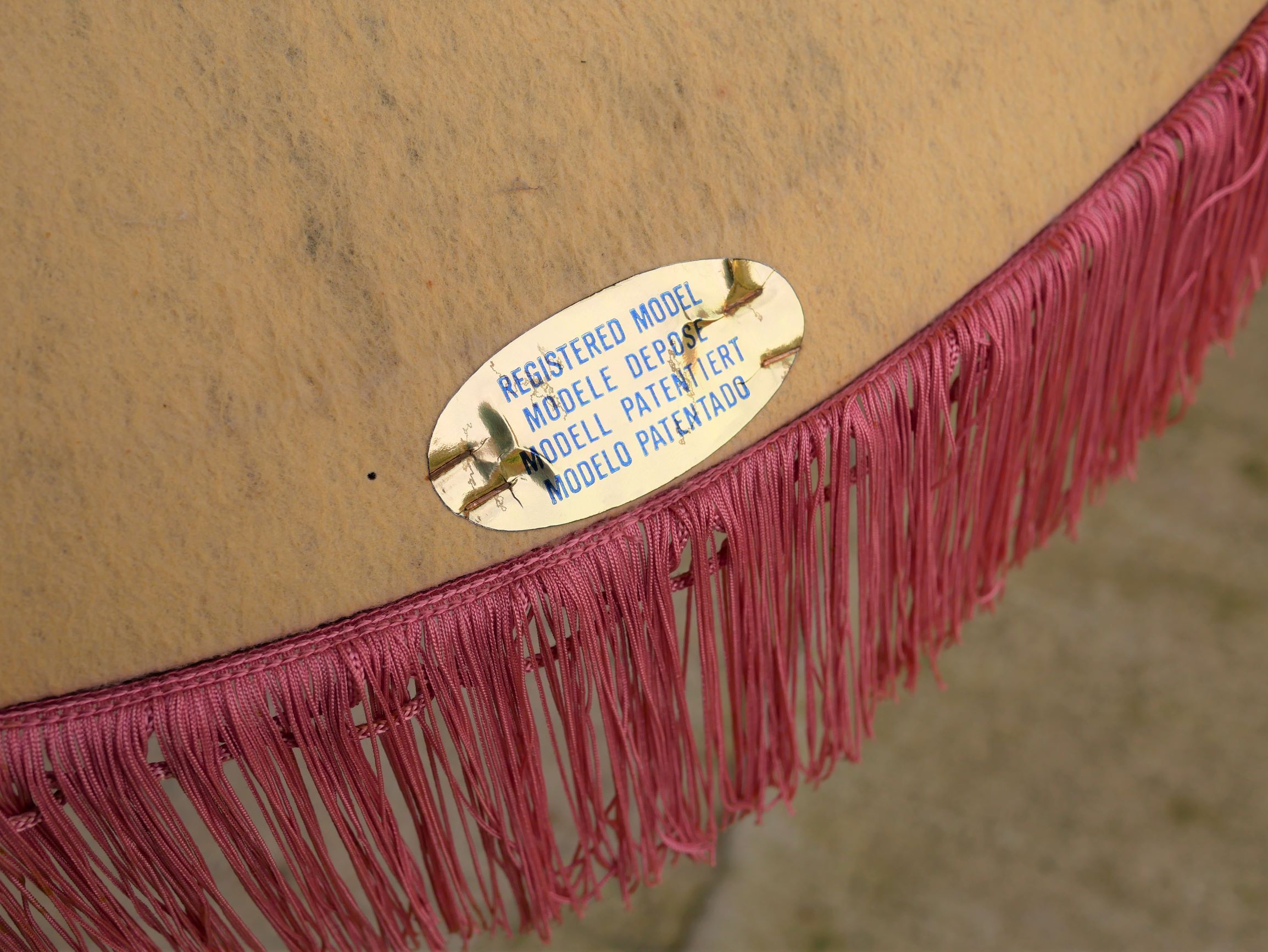 Old pink vintage padded "toad" chair