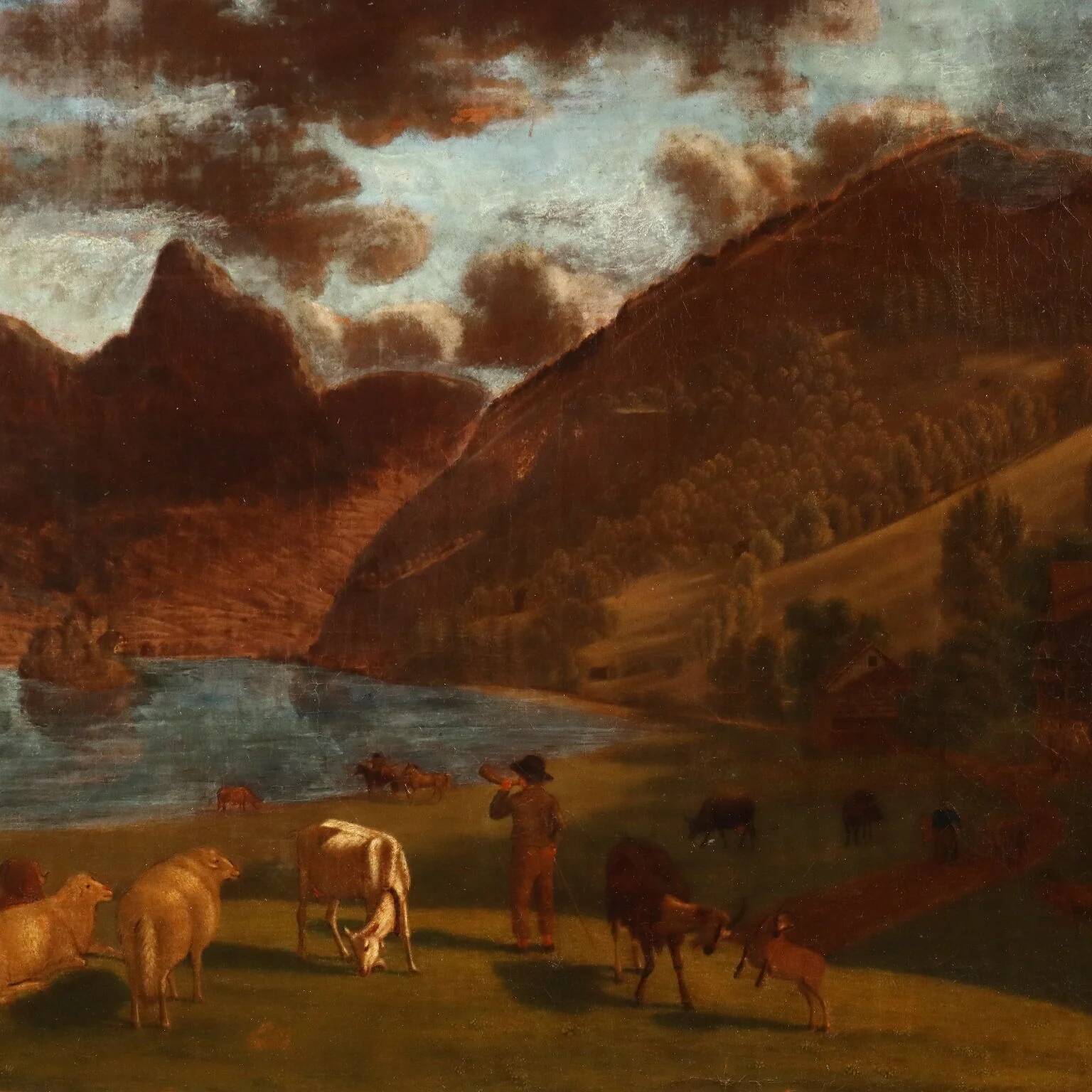 Peinture ancienne signée E. Rudolf Biedermann XIXe siècle