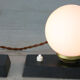 Lampes de chevet mid-century en laiton & opalin