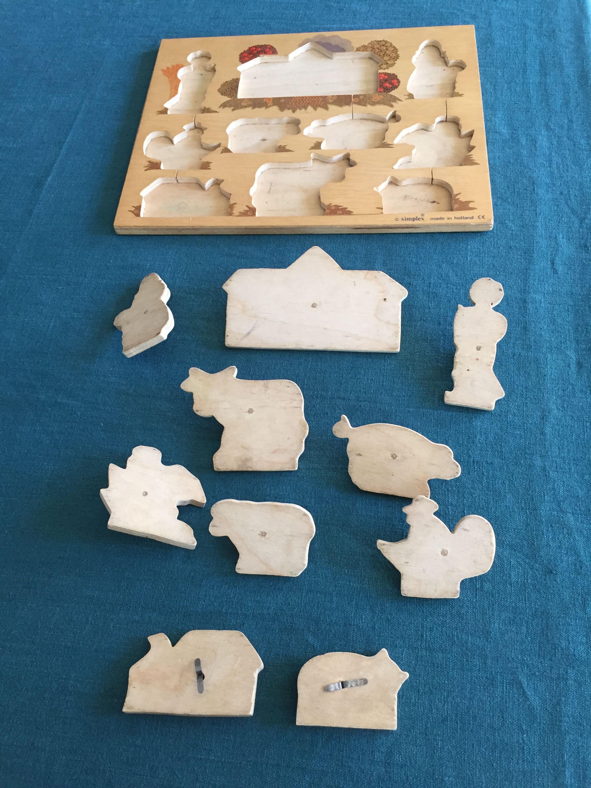 Puzzle en bois theme la ferme marque simplex