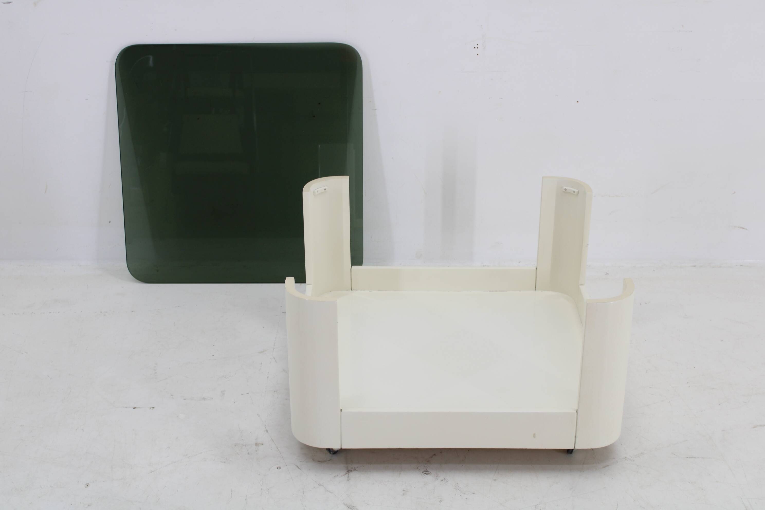 1970s Italian Square Glass Coffee Table