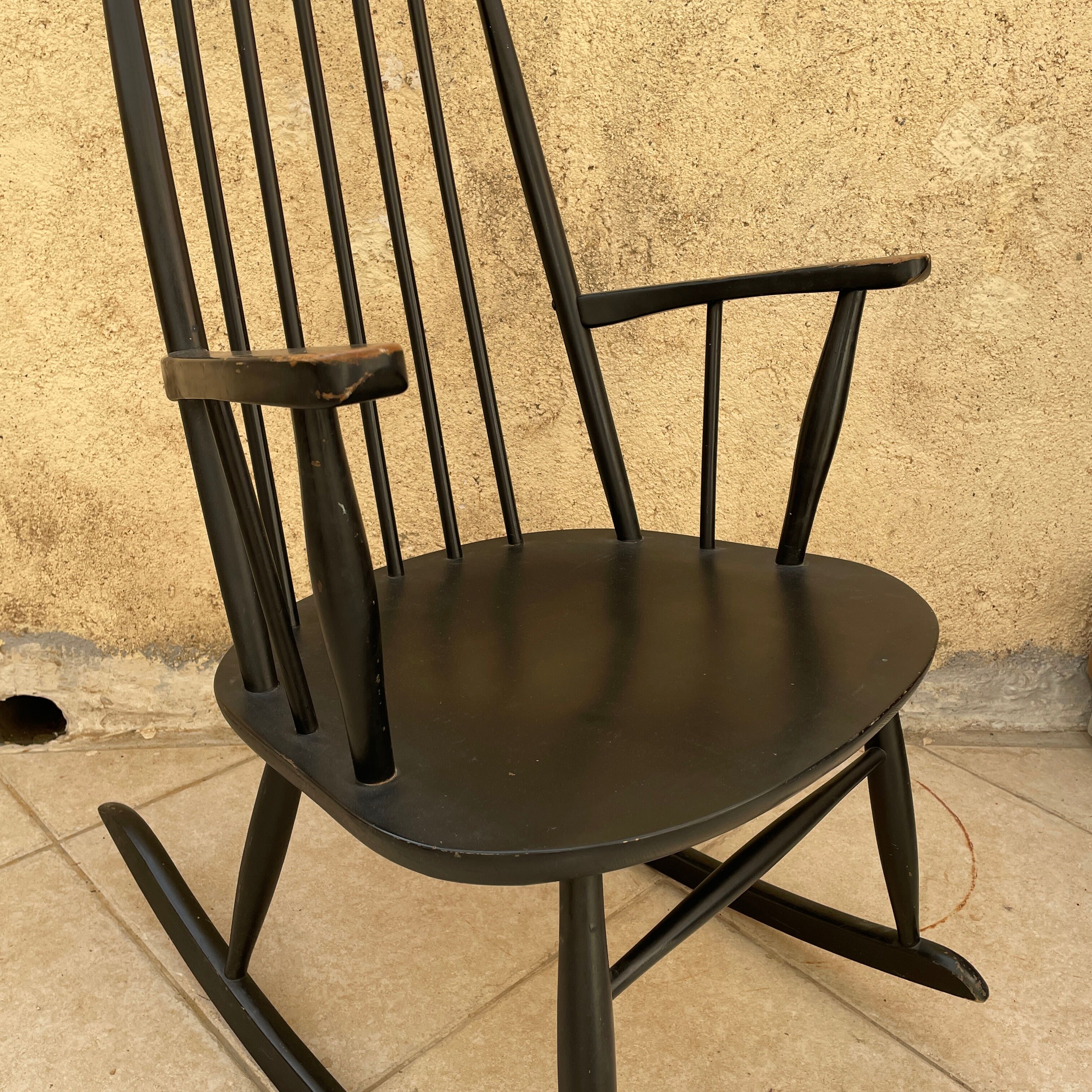 Rocking chair stol kamnik design 1960 scandinavian