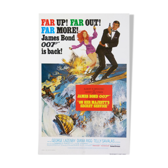 Affiche film james bond 007  1969  film on her majesty s secret service george lazenby 68x106 cm