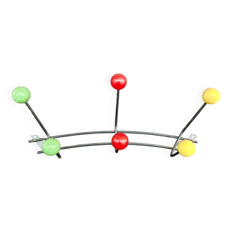 Coat racks, vintage hooks with colored balls