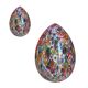 Floral multicolor murano style glass egg small table lamp, lot of 2 or a pair of chandeliers
