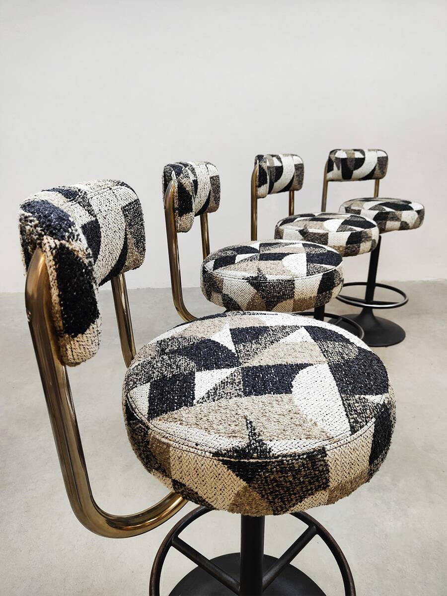 Vintage Cobra bar stools by Borje Johanson, Sweden