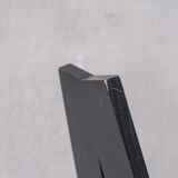 Set of six black dining chairs