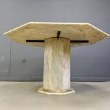 Octogonal italian marble dining table 1970s