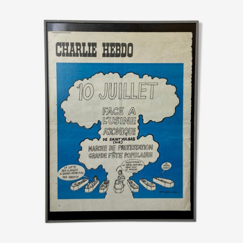 Fourth cover of Charlie Hebdo by Fournier framed, 28 June 1971