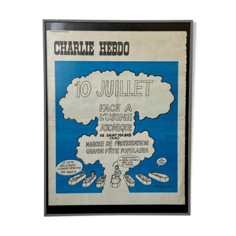 Fourth cover of Charlie Hebdo by Fournier framed, 28 June 1971