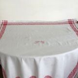 Ancient damask tablecloth with monogram
