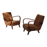 Pair of H410 Type C armchairs by Jindrich Halabala