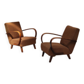 Paire de fauteuils H410 Type C par Jindrich Halabala