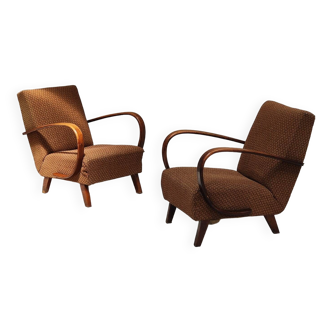 Paire de fauteuils H410 Type C par Jindrich Halabala