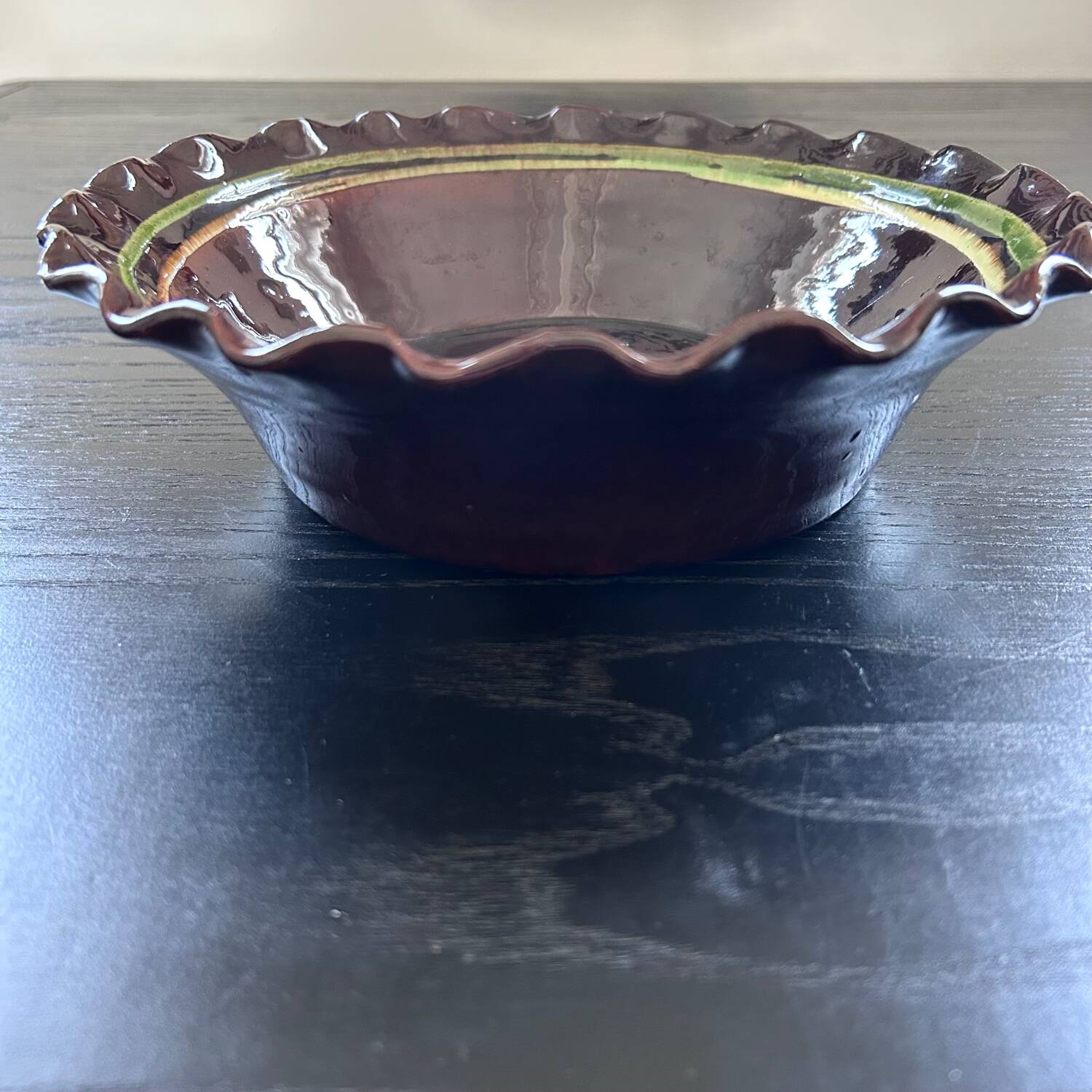 Deep pottery dish from Marnaz Savoie