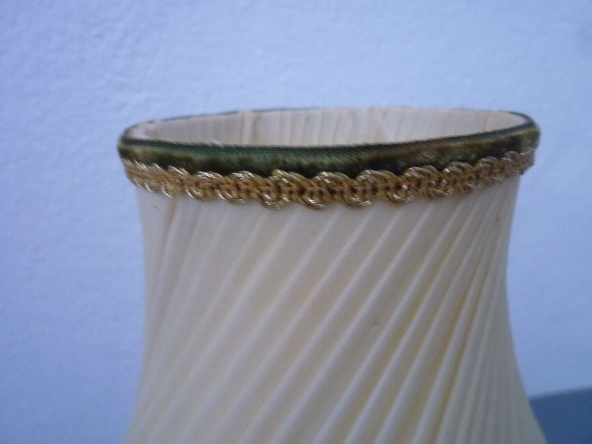 Old wooden table lamp with inlays