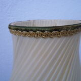 Old wooden table lamp with inlays