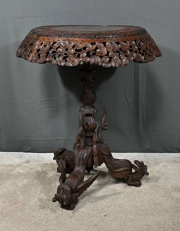 Guéridon Anglo-indien en Bois Exotique – Fin XIXe