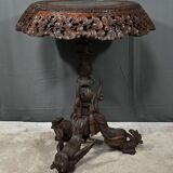 Anglo-Indian Pedestal Table in Exotic Wood – Late 19th Century