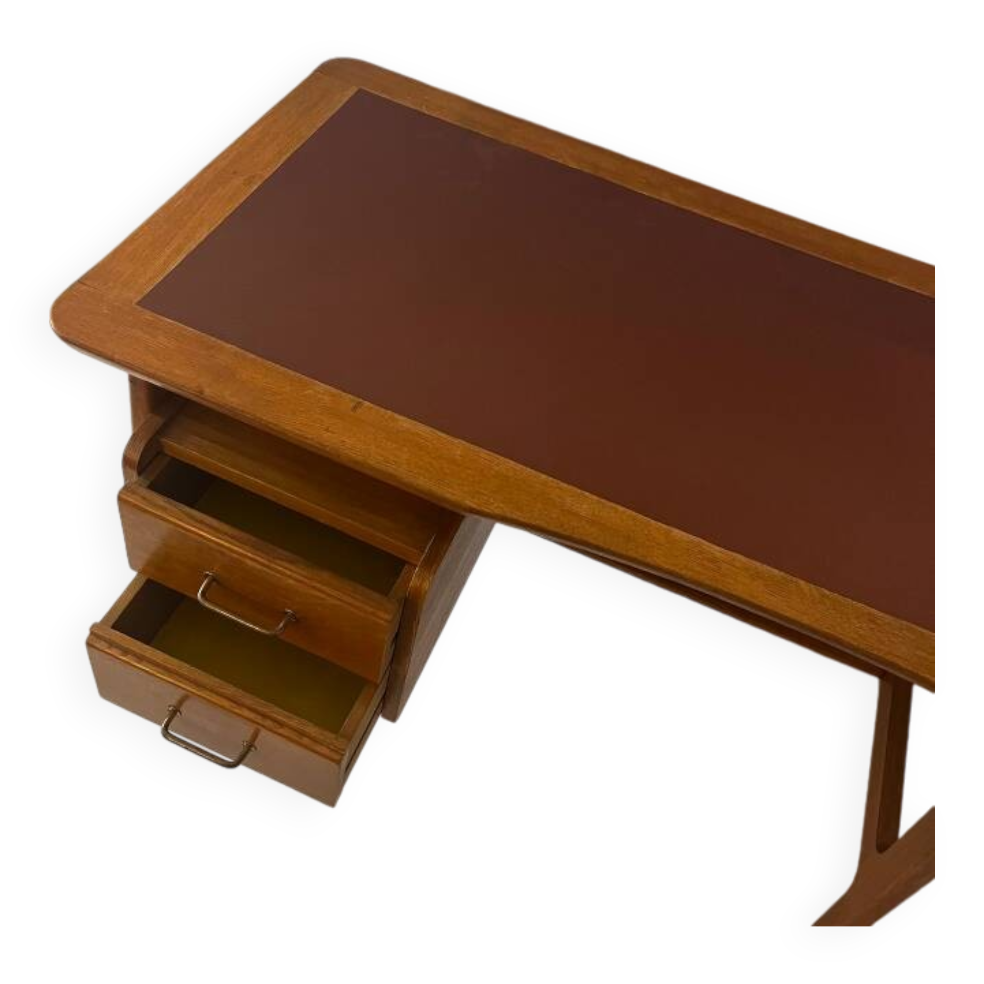 Solid oak and leather desk