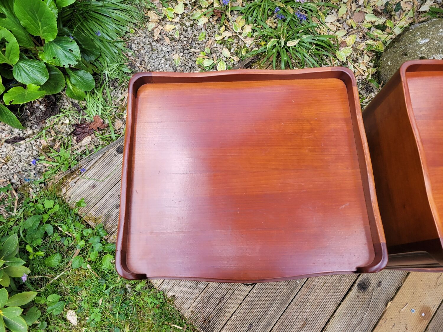 Pair of Louis XV bedside tables in cherry wood.
