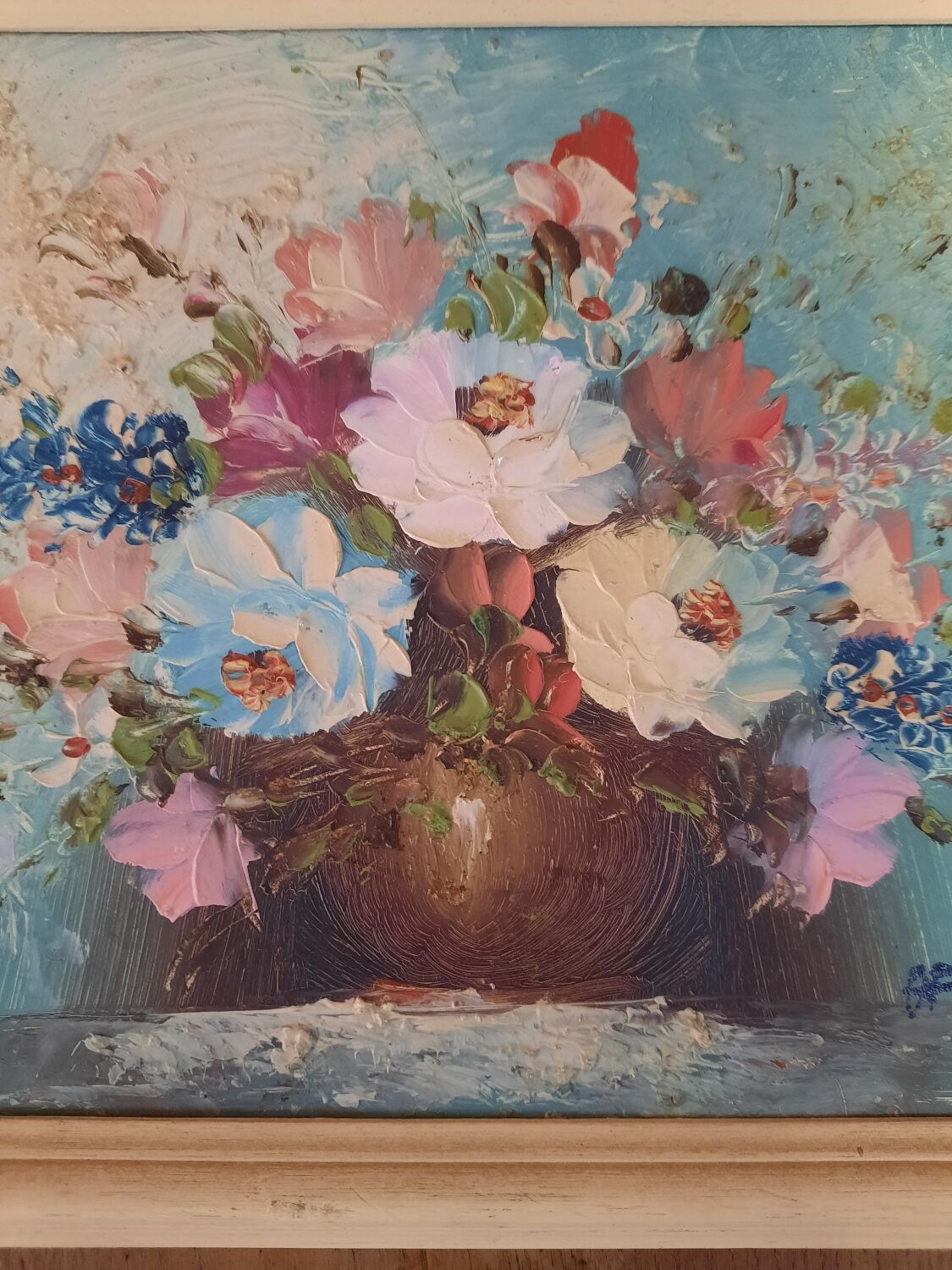 Painting flowers in a vase