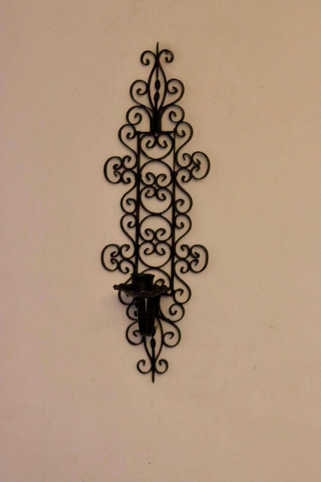 Paire de appliques en métal noir vintage