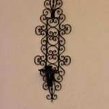 Paire de appliques en métal noir vintage