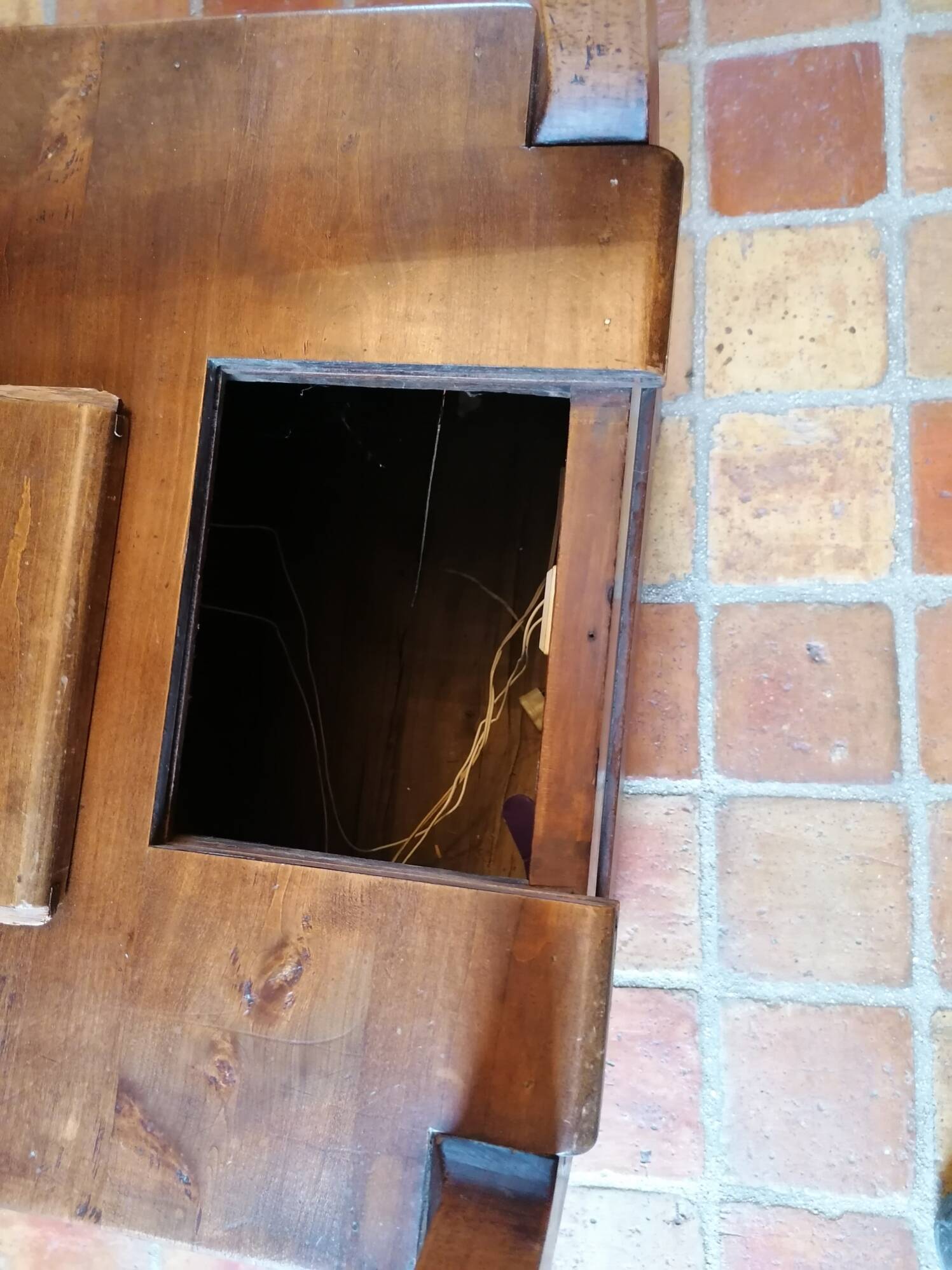 Antique solid wood trunk chair