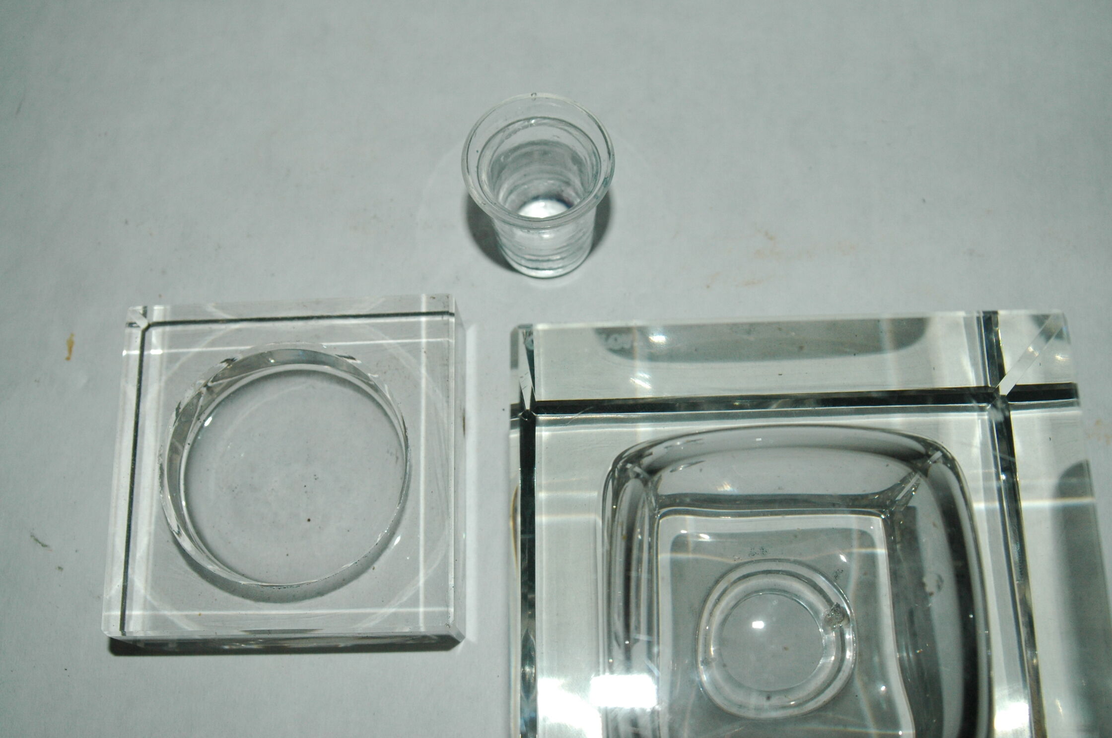 Art-deco crystal czech inkwell