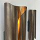 Pair of vintage wall lights in patinated brass, France 1970