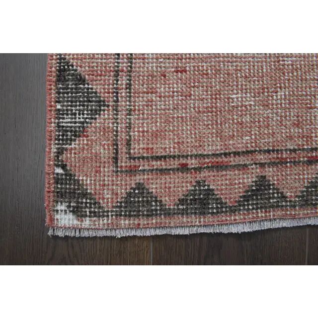 Vintage Turkish Oushak Wool Runner Handmade Wool Runner Rug 123x376