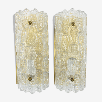 Sconces by Carl Fagerlund for Orrefors, Sweden, 1960