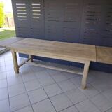 Renovated solid oak farmhouse table with extensions
