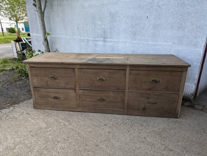Comptoir de mercerie, meuble de métier, grainetier