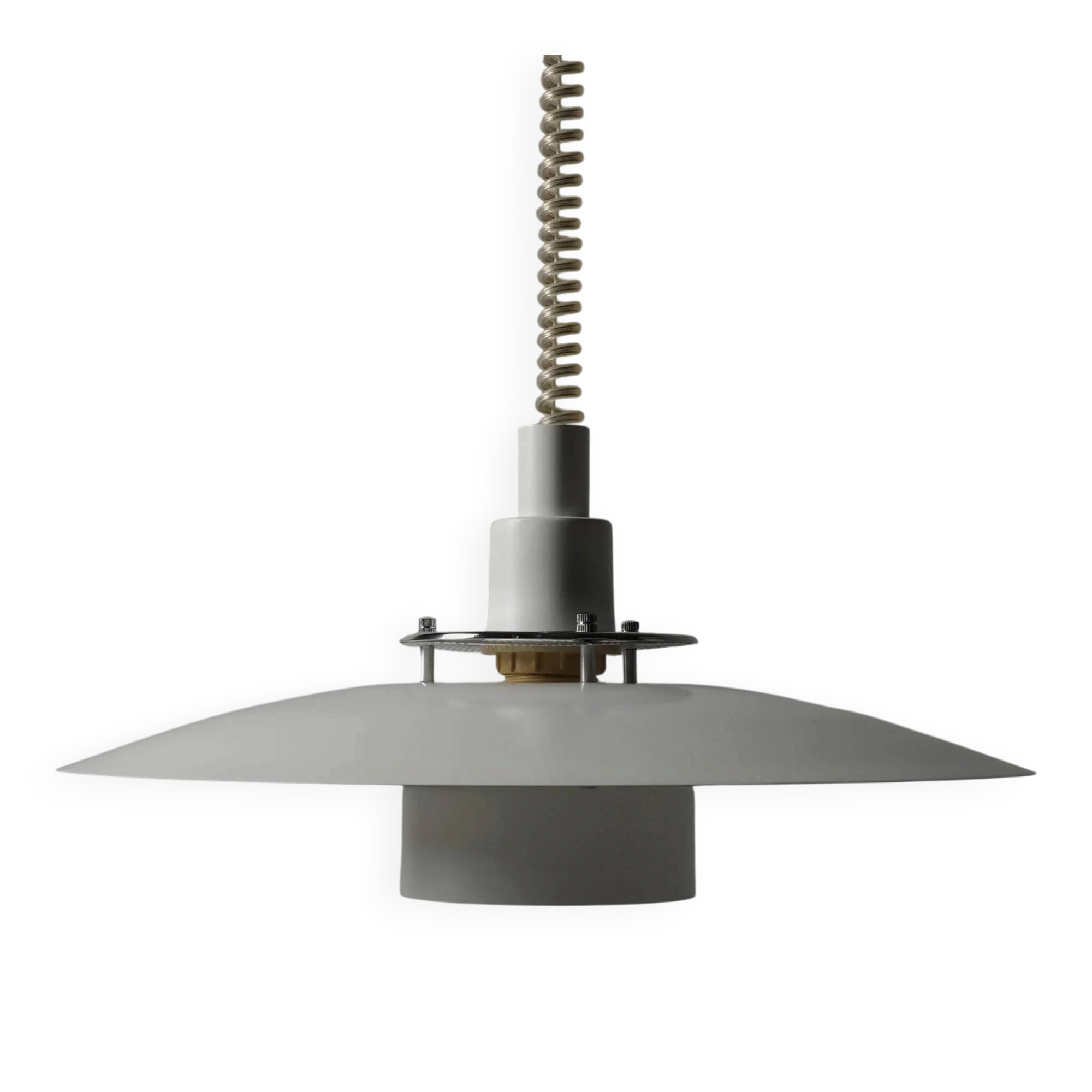 Markslöjd Multi-Layered Pendant Lamp, White Lacquered, 1990s Scandinavian Modern Lighting, Sweden