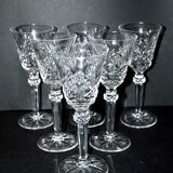 Series of 6 wine glasses in diamond cut crystal Lemberg or Saint-Louis 18cm