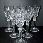 Series of 6 wine glasses in diamond cut crystal Lemberg or Saint-Louis 18cm