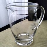 Water carafe, blown glass jug, sanded decor 1 L