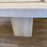 Paire de tables en travertin