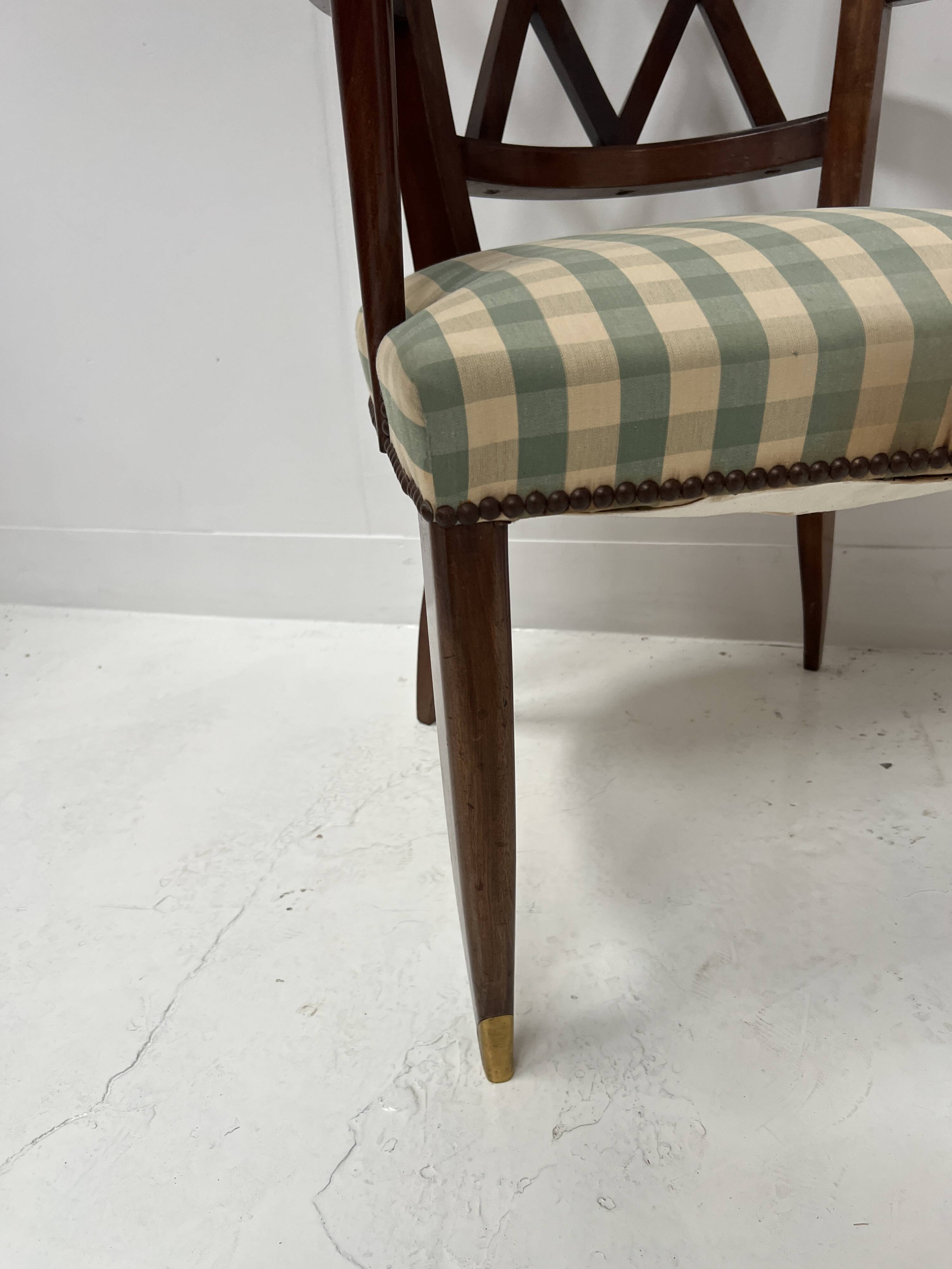 Art Deco office chair in solid mahogany, 20th century.