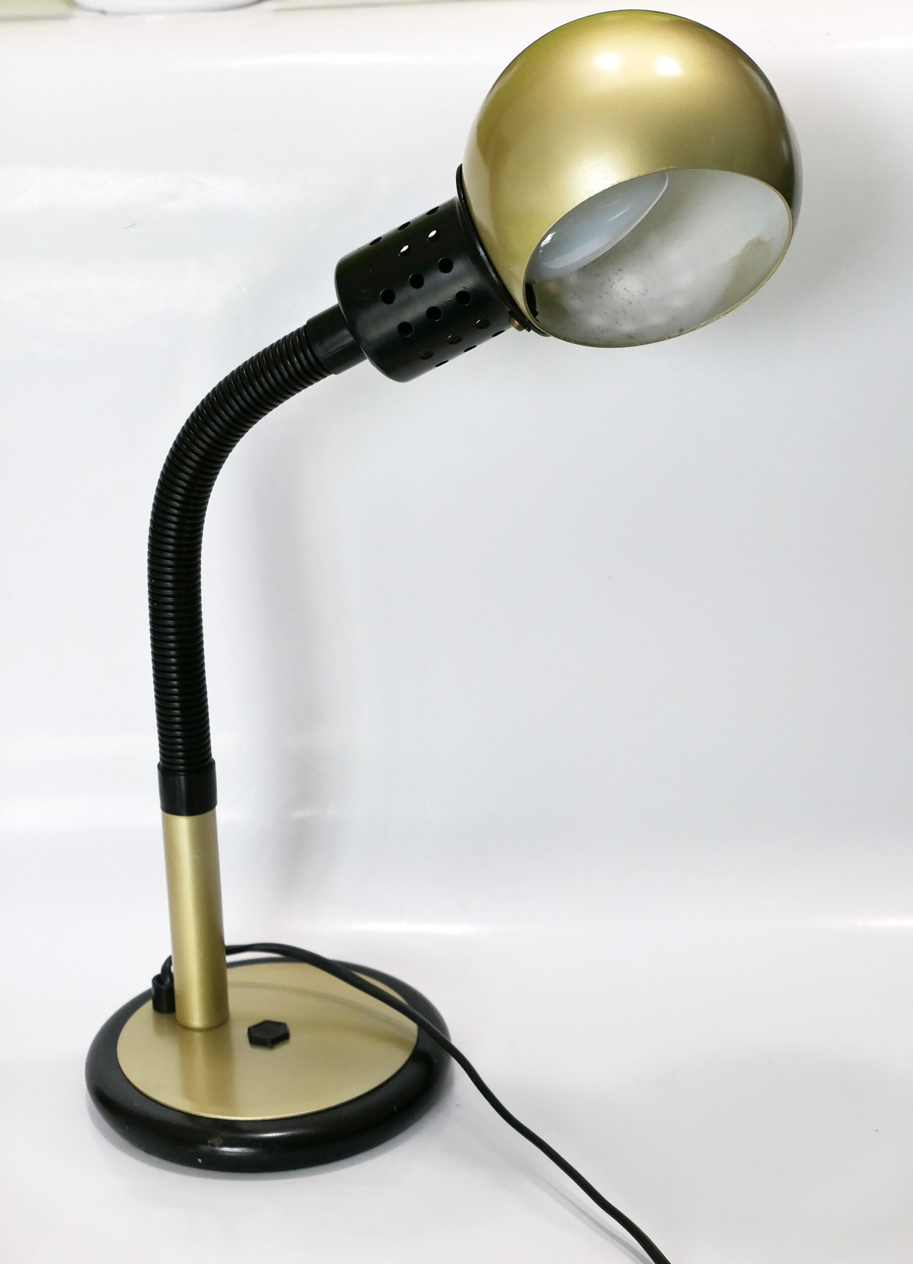 Tablle lamp or desk aluminor 1970's rare golden color