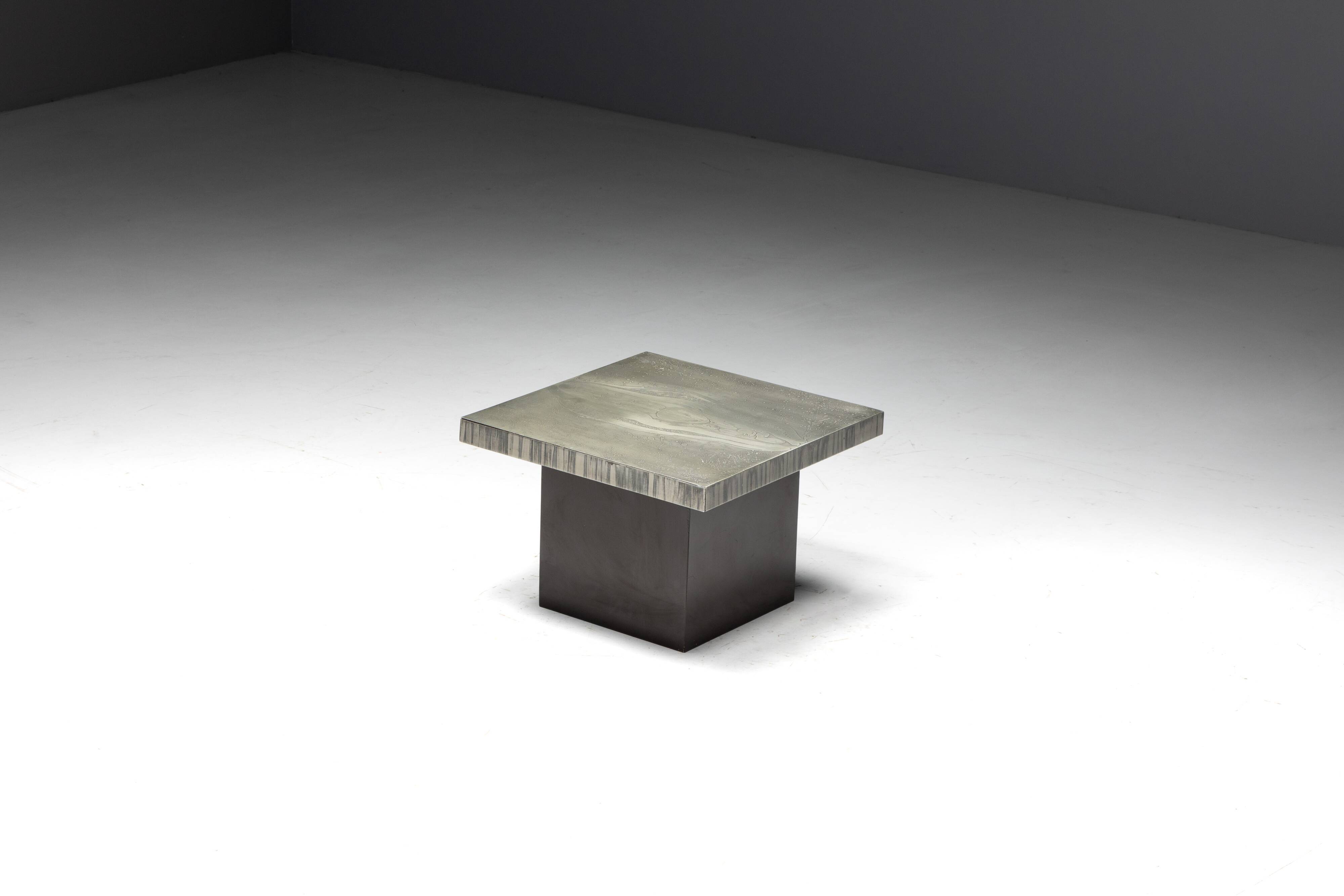 Aluminium Etched Coffee Table by Marc D’haenens, Belgium, 1970s
