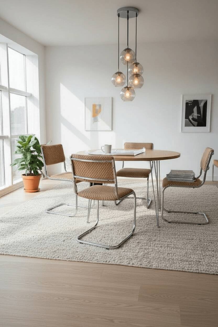 Set of 4 vintage sled chairs from the 1970s