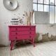 Commode rotin rose vintage