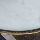 Table bouillotte ancienne avec plateau marbre style louis xvi