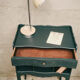 Antique black carbon bedside table