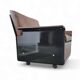 2 x Black shell & brown leather 620 chair programme lounge chair by Dieter Rams for Vitsoe, 1980s, top condition