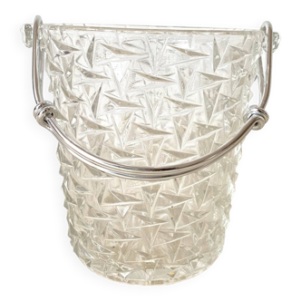 Vintage ice cube bucket with silver handle