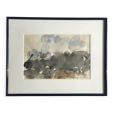 Paul BUTTI, The scrubland below Nîmes 1986. Watercolor on paper